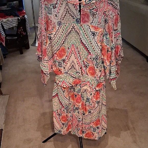 Maeve Vibrant Multicolor Midi Dress - Picture 3 of 6